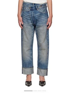 R13
Blue Cuffed Crossover Jeans